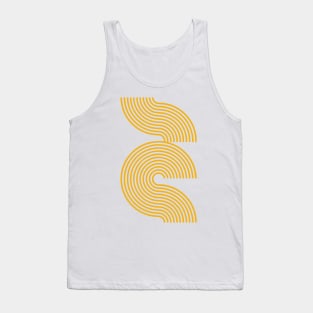 Yellow Retro Mid Century Modern Line Pattern Tank Top